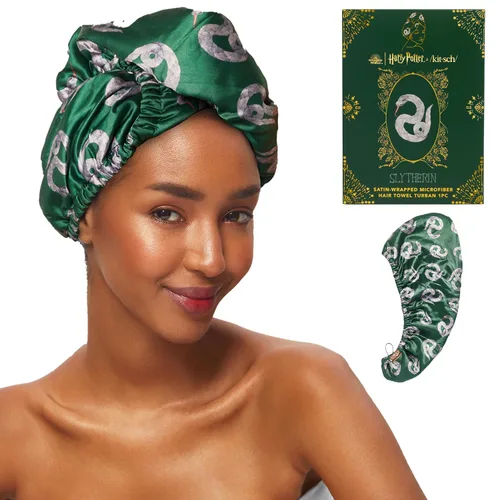 Vista 15 de Kitsch Toalla de pelo de microfibra para mujeres - Negro Ultra Absorbent Microfiber Hair Towels for All Hair Types – Anti-Frizz Hair Wrap Towels