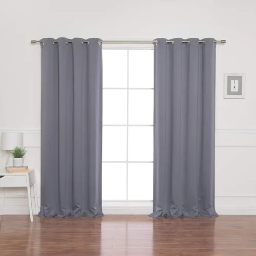 Vista 23 de Best Home Fashion Cortinas opacas con aislamiento térmico, ojales de acero inoxidable y níquel, color rosa bebé, 52 pulgadas de ancho x 63 pulgadas