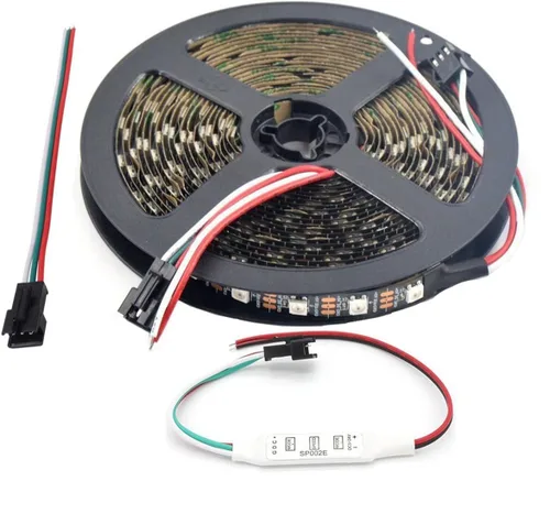 Vista 10 de WS2812B Tira de luces LED de 3.2 pies 1M WS2812B 144LEDs Programable Individual Direccionable WS2811 Tira de LED RGB 5050 incorporada IP30 No