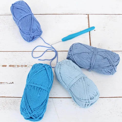 Vista 15 de Threadart Crochet - Juego de hilo de algodón 100 % puro, colores de ambiente de playa, paquete de 4 madejas cada una de 1.76 onzas, hilo de estambre
