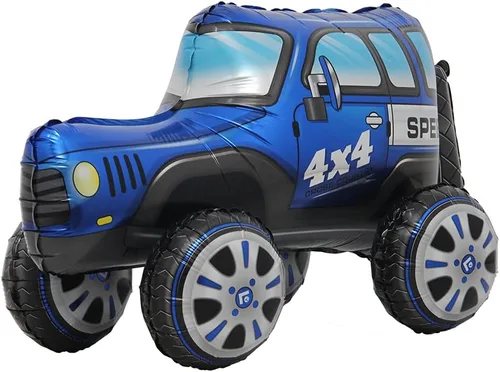 Vista 13 de 4D auto de pie vehículo SUV carreras coche policía aluminio globo decoración niño fiesta de cumpleaños decoración de fondo decoración baby shower