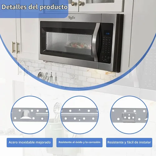 Vista 3 de W11025649 Soporte de montaje para microondas compatible con Whirlpool Kitchen-Aid Amana Maytag Placa de montaje en pared para microondas Reemplazar