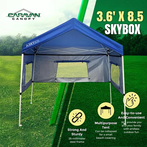 Vista 2 de Caravan Canopy Skybox 3.2 pies x 6.5 pies instantáneo, multiusos, altura
