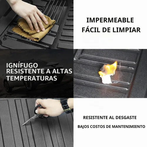 Vista 5 de Alfombrillas de piso de 2 filas y revestimiento de carga compatibles con Camry 2012-2017, alfombrillas de goma para todo tipo de clima, negras