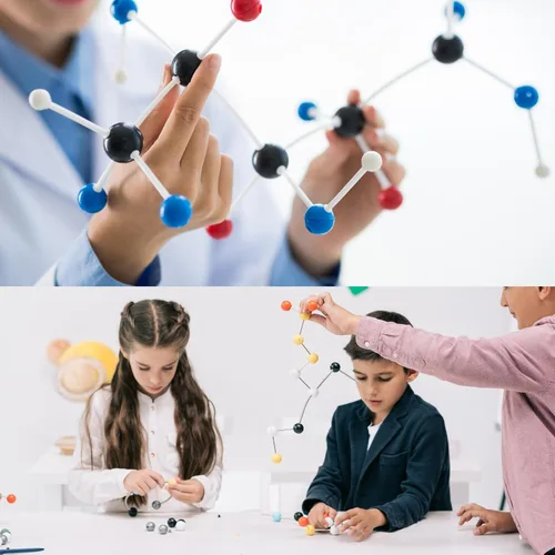 Vista 7 de Kit de modelo molecular de química, con C60, átomos, enlaces, kit de construcción de estructuras moleculares para aprendizaje de química, kits