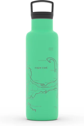 Vista 23 de Well Told Botella de agua aislada con mapa de Washington DC grabado, botella de acero inoxidable grabada (21 onzas, blanco) botella aislada de mapa