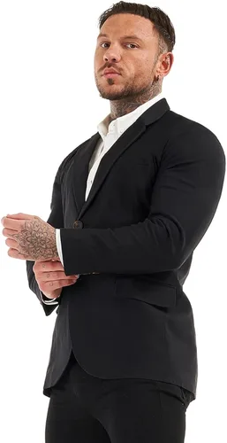 Vista 4 de GINGTTO Chaquetas tipo blazer de traje casual para hombre, abrigos deportivos ligeros