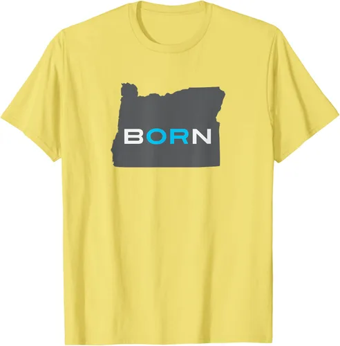 Vista 27 de Nacido en Oregon Camisa – Estado Mapa Born Idea de regalo, Negro