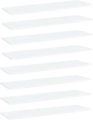 Vista 6 de Estantería de oficina, 8 unidades, color blanco, 23.6 x 15.7 x 0.6 pulgadas, madera de ingeniería para reacondicionar estanterías, reemplazo, sin