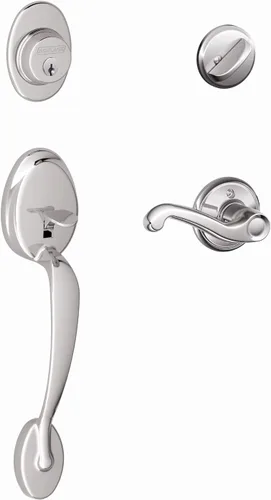 Vista 18 de SCHLAGE - Manija de cilindro único Plymouth y picaporte Flair para mano izquierda, bronce envejecido (F60 PLY 716 FLA LH)