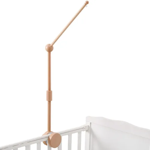 Vista 14 de let's make Brazo móvil para cuna de bebé, soporte de madera para cuna de bebé, altura ajustable para colgar cuna de bebé, accesorio para decoración
