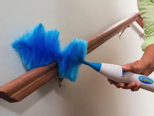 Vista 2 de Hurricane 360 - Plumero eléctrico giratorio de plumas, plumero eléctrico ajustable, cepillo de polvo para eliminar el polvo en un solo centrifugado
