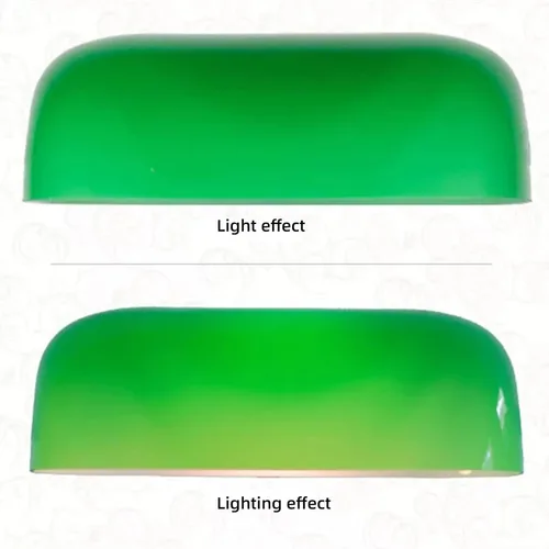 Vista 6 de Pantalla clásica de banquero para lámparas de mesa, reemplazo de pantalla de herradura de plástico verde, decoración de arte, decoración