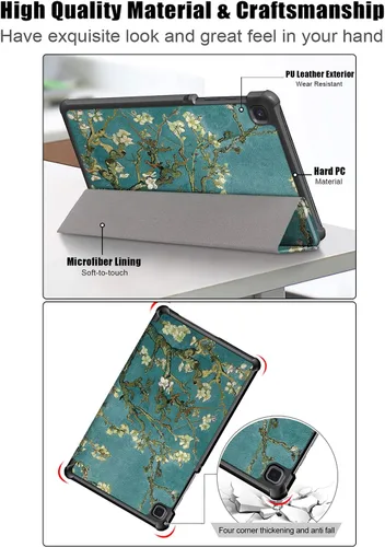 Vista 7 de Galaxy Tab A7 Lite 8.7 pulgadas SM-T225/T220 Trifold Case 2021 Modelo 2021 Ultra Delgada Funda Folio Ligero con Soporte Multi-Ángulo Delgado Cuero
