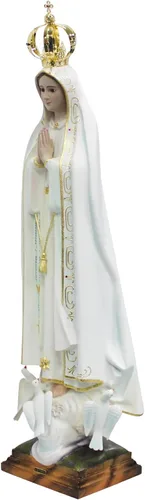 Vista 3 de Estatua religiosa de Nuestra Señora de Fátima de 44 pulgadas Virgen María #1038