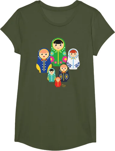 Vista 62 de Matryoshka Russian Nesting Dolls, Rusia - Camiseta de regalo, Azul / Patchwork, S