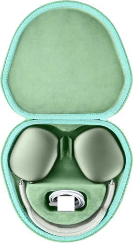 Vista 18 de co2CREA Funda rígida con modo de sueño, reemplazo para auriculares Apple AirPods Max inalámbricos de diadema (Funda negra)