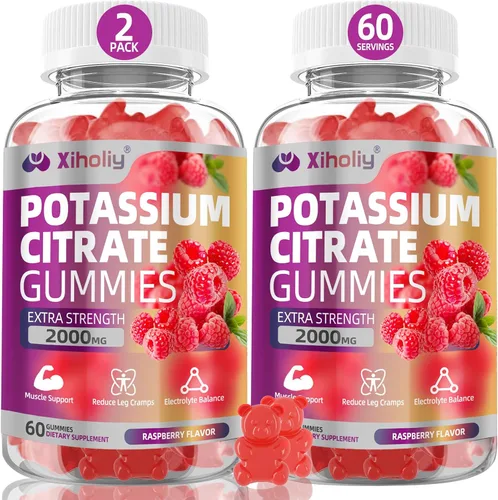 Vista 8 de Gomitas de citrato de potasio de 2000 mg, gomitas de electrolitos de alta potencia, 60 masticables