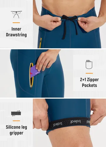 Vista 4 de BALEAF Pantalones cortos de ciclismo acolchados de licra para ciclismo de carretera MTB con bolsillos acolchados con cremallera UPF 50+