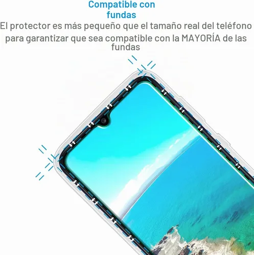 Vista 6 de [Paquete de 2] Protector de pantalla diseñado para Samsung Galaxy A03s / Galaxy A03 vidrio templado, antiarañazos, sin burbujas, compatible