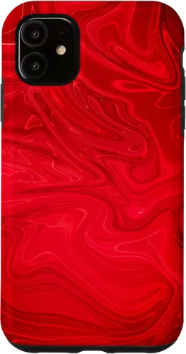 Vista 6 de Funda para iPhone 12 mini Groovy Liquid Swirl Hippie Red Psycodélica
