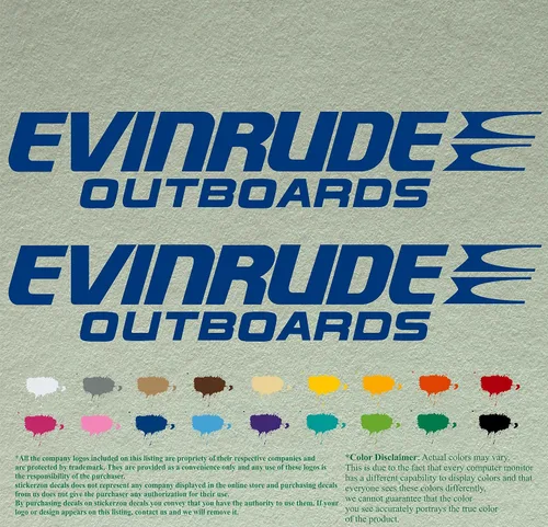 Vista 9 de Evinrude - Juego de 2 calcomanías de vinilo de repuesto compatibles con motor fuera de borda (12 pulgadas, negro 070)