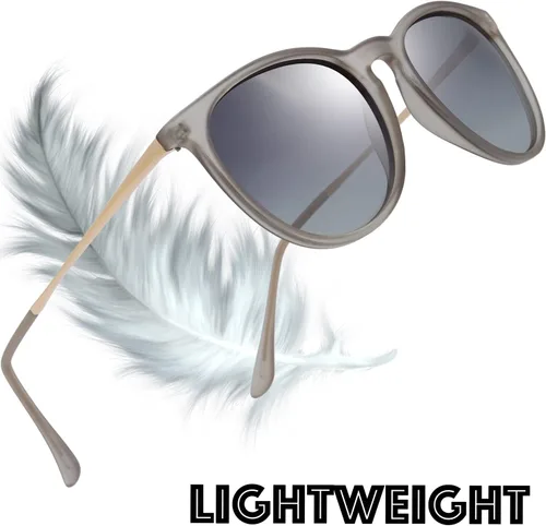 Vista 6 de The Fresh Gafas de sol polarizadas estilo redondo clásico con punta puntiaguda vintage de moda FR16124P
