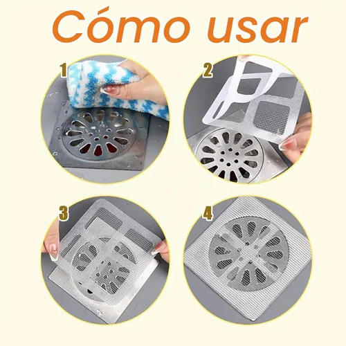 Vista 5 de Adhesivos desechables para drenaje de pelo, adhesivo mejorado para drenaje de piso de 4 pulgadas, adhesivo de malla de drenaje de suelo, calcomanías