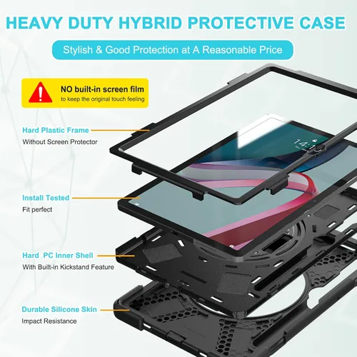 Vista 7 de Junfire Funda resistente a prueba de golpes para Lenovo Tab P11 Pro Gen2 de 11.2 pulgadas (TB-132FU/TB-138FC) 2022, funda resistente de servicio