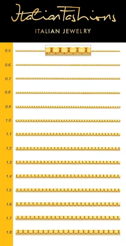Vista 3 de 10k REAL Yellow OR White OR RosePink Gold Solid 0.5mm, 0.6mm, 0.7mm, 0.8mm ,1.0mm, 1.1mm,1.2mm Diamond-Cut Square Mirror Box Link Chain Necklace
