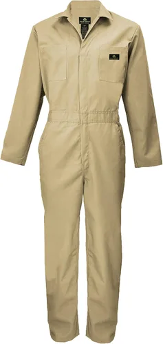 Vista 16 de Natural Uniforms Overol de sarga de manga larga con cremallera para hombre, resistente a las manchas y a las arrugas