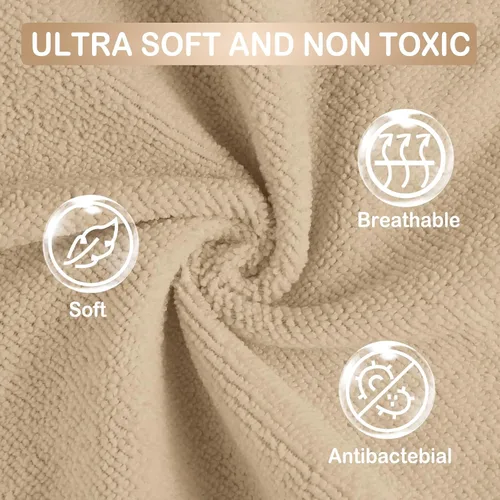 Vista 2 de softan Toallitas para bebé, paquete de 24 toallitas de baño para bebé extrasuaves y ultra absorbentes, toallitas faciales para bebé unisex