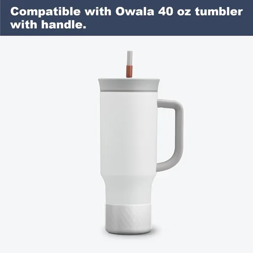 Vista 2 de Manga de silicona para el vaso Owala de 40 oz con asa, funda protectora antideslizante para accesorios de vasos térmicos de acero inoxidable