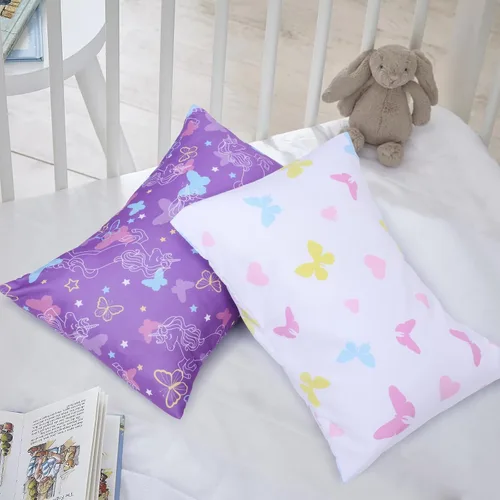 Vista 2 de UOMNY Fundas de almohada para niñas pequeñas 13X18 12x16 14x19 Funda de almohada para bebé con mariposa, paquete de 2, fundas de almohada pequeñas
