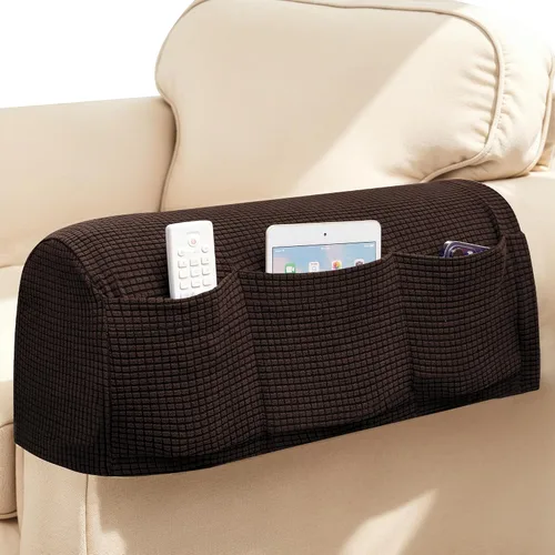 Vista 19 de SUBRTEX Juego de 2 fundas elásticas para brazos de sofá, fundas a cuadros para brazos de sofá, fundas antideslizantes para reposabrazos