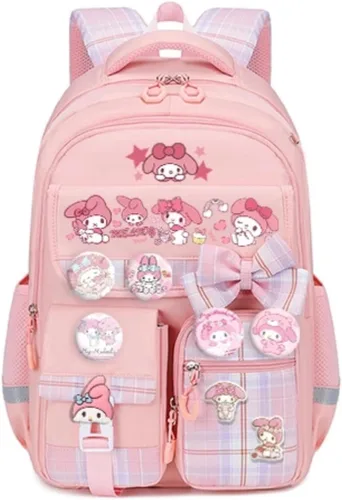 Vista 9 de Mochila Vivixilan Kawaii, Resistente al Agua y Transpirable con Múltiples Bolsillos, Adecuada para Viajes y como Regalo de Cumpleaños, Morado-04