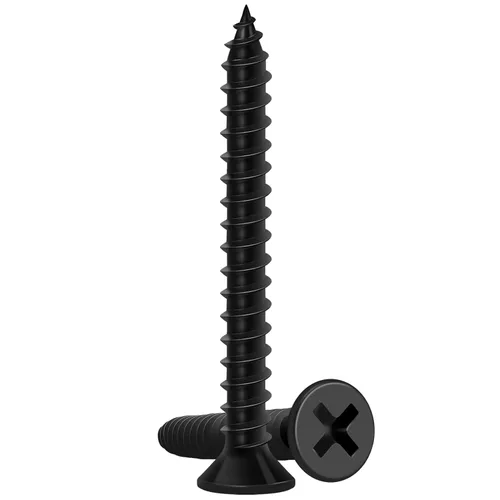 Vista 14 de Tornillos para madera de 1/2 pulgada, FIXLINK Tornillos para madera negros Phillips de cabeza plana premium 135 PCS, autorroscantes