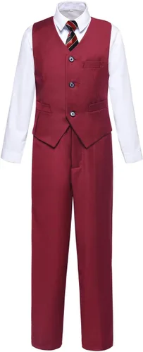 Vista 2 de Visaccy - Traje de vestir para niños, corte ajustado, traje para pajecito de boda