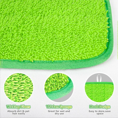 Vista 2 de Almohadillas de microfibra compatibles con trapeador Swiffer, almohadillas húmedas, almohadillas secas, almohadillas húmedas reutilizables