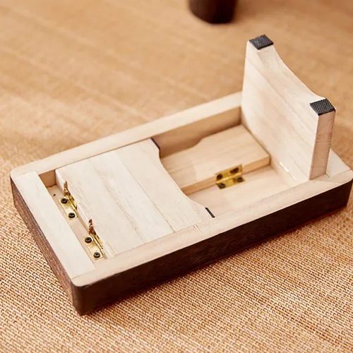 Vista 3 de Taburete bajo de madera plegable, estilo japonés, muebles tradicionales portátiles para el hogar, taburete tatami