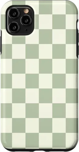 Vista 13 de Funda clásica Checkered Checker Checkerboard Light Sage Green para iPhone 17