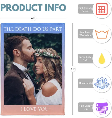 Vista 7 de Manta personalizada con foto y texto, mantas de franela personalizadas para subir cualquier foto, 30 x 40 pulgadas - 1 foto