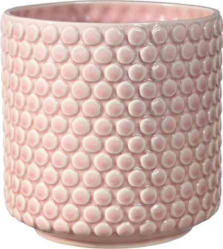 Vista 4 de Bloomingville Maceta de cerámica – Maceta negra de 5 pulgadas con lunares – Maceta moderna de cerámica con esmalte agrietado – Sin agujeros de Negro