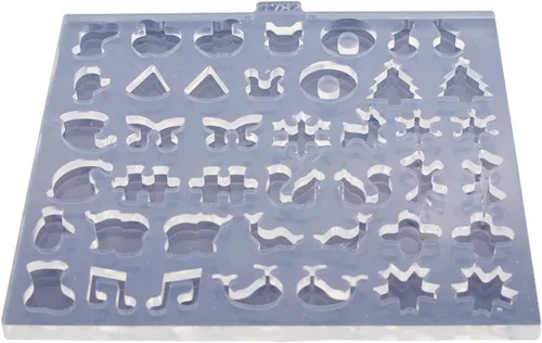 Vista 5 de 1 pieza de la serie de Navidad Mini Ear Studs árbol de Navidad/rompecabezas/notas musicales pendientes de resina molde de silicona, joyería DIY
