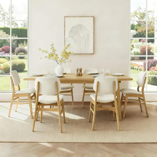 Vista 16 de KISLOT - Juego de 2 sillas de comedor de madera, sillas de cocina tapizadas, originales