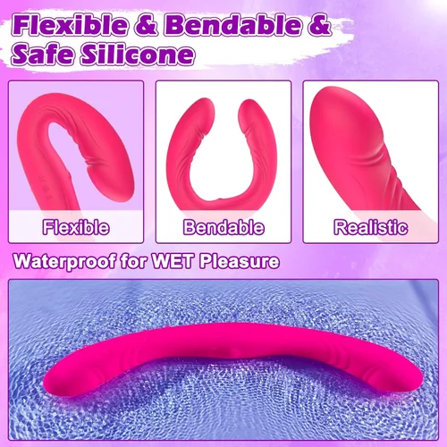 Vista 6 de Arnés de consolador sin tirantes, juguetes sexuales lesbianas, control remoto con aplicación de doble extremo, vibrador para hombres y mujeres