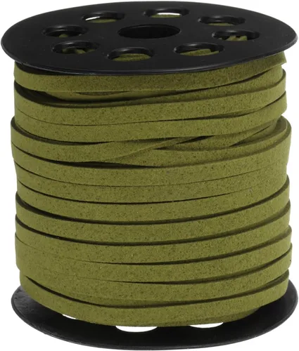 Vista 3 de uxcell Cordón de gamuza, 49.21 yardas, 0.197 in, cuerda plana de hilo de cuero para bolso, bolso, cordones de zapatos, manualidades, fabricación
