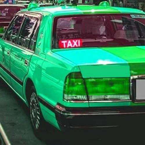 Vista 7 de Luz de taxi con enchufe Cig-arette, montaje de succión de taxi de 12 V CC en la lámpara de taxi con cubierta de viento del automóvil, 2 modos de Rojo