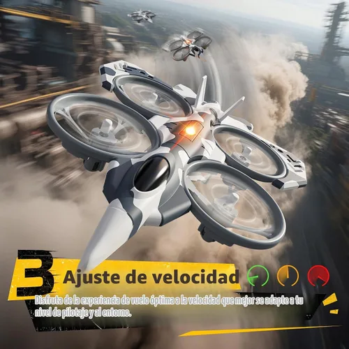 Vista 5 de DEERC HT15 – Dron RC de doble modo para niños, helicóptero dron mini de aire y tierra, juguete de menos de 100 g sin necesidad de licencia, con 2