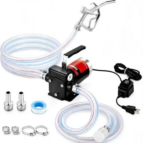 Vista 10 de TOPWAY Bomba de combustible de gasolina de 12 V CC, bomba de transferencia de aceite autocebante de 3.7 GPM con mango, bombeo reversible, protección